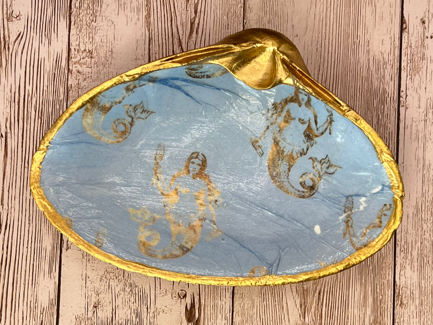 Large Clam Shell Ring Dish with Mermaids